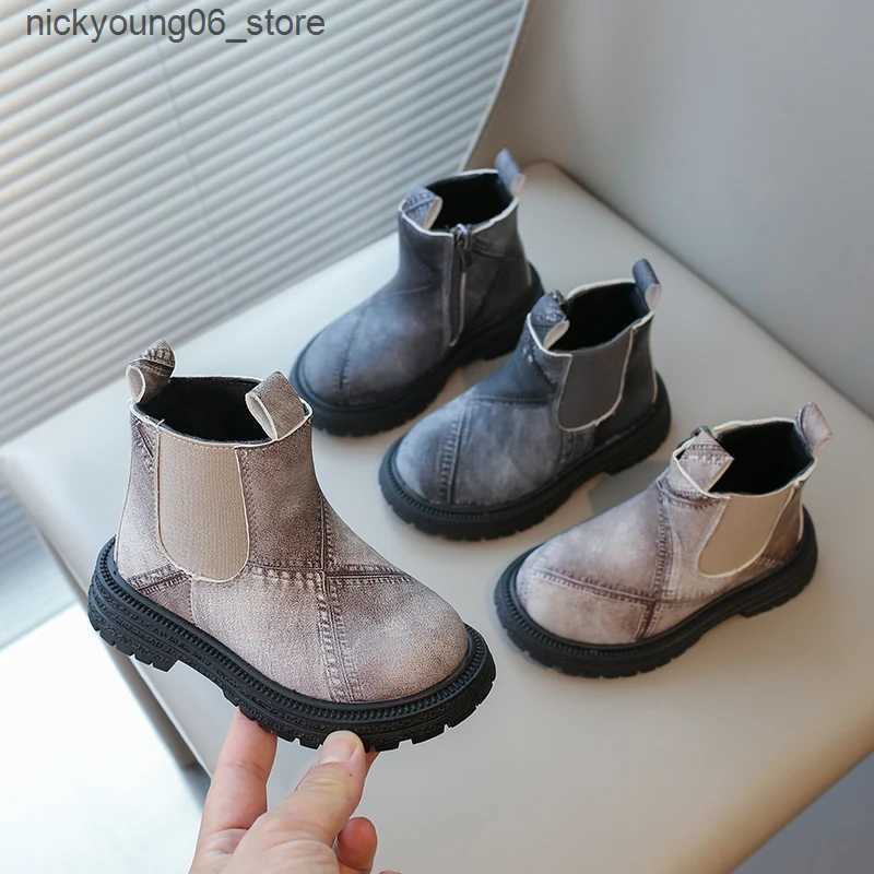 Boots Little Kids Fashion Boots 2024 Autumn Winter Brand New Boys Girls Ankle Boots Zipper Toddlers Children Chelsea Boots Anti-skid L240910