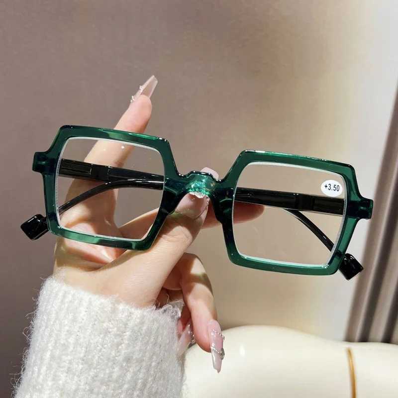 2024 Trending New Sqaure Reading Glasses Frame Women Men Computer Eyeglasses Unisex Retro Presbyopia Eyewear 0+1.0+1.5+4.0X241008
