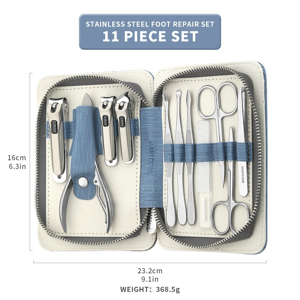 Manicure set 11 in 1 professional fitness set stainless steel fitness set portable travel beauty set nail trimming set 240927