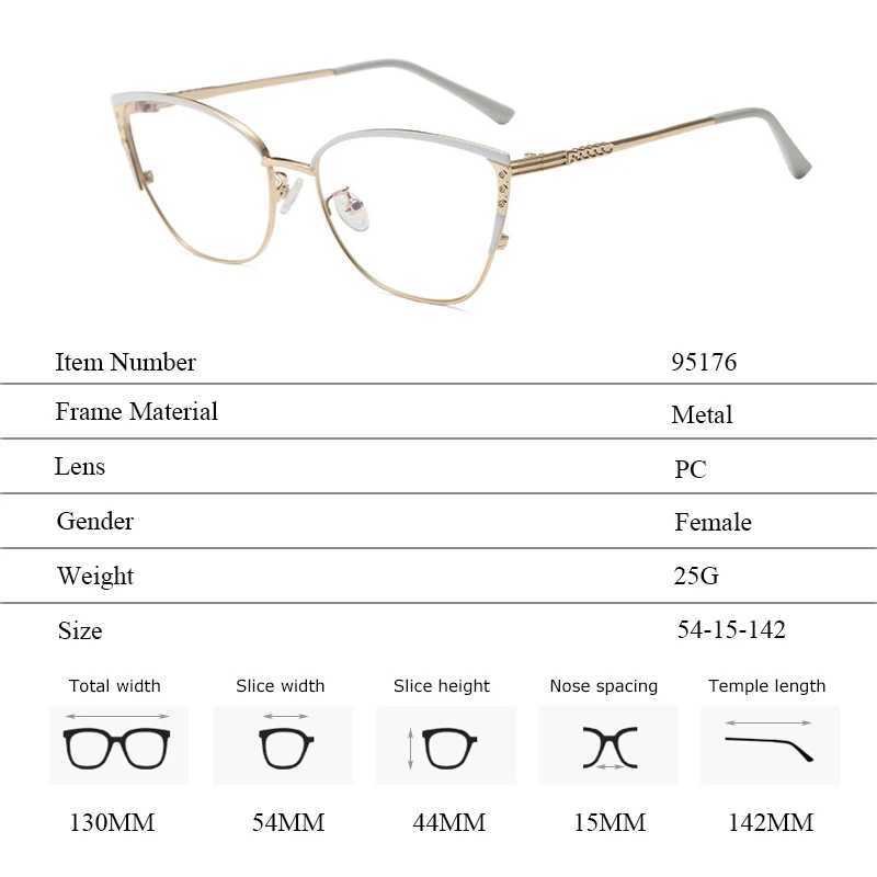 Metal Eyeglasses Frame for Women Optical Glasses Frame Blue Light Glasses Designer Eyewear Wholesale Fashion ColorsX241008