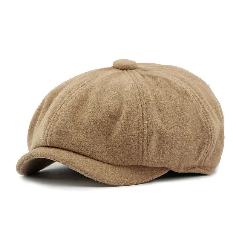 Autumn and Winter Acrylic Solid s Boys Hat Flat Top Hat Male and Female Painter Beret 163 241007