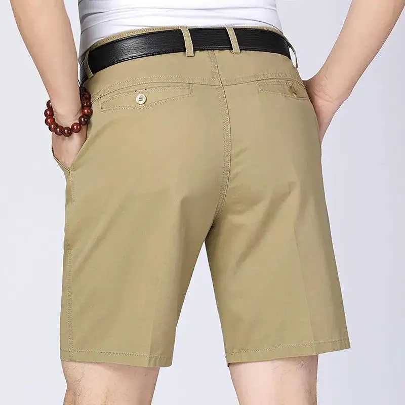 Summer Comfortable Mens Shorts 100% Cotton Mens Knee Length Board Shorts Classic Beach Clothing Mens ShortsW240713