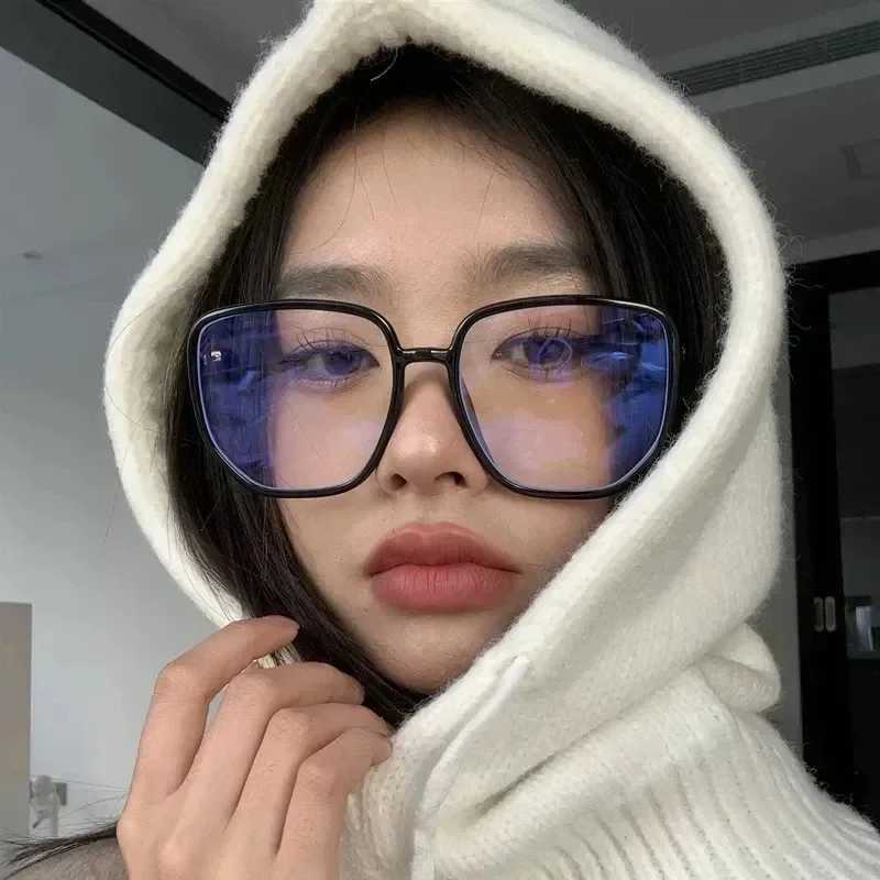 Black Square Frame Glasses Women Girls Oversized Spectacle Frames Eyewear Plastic Anti-Blue Light Reading Computer EyeglassesX241008