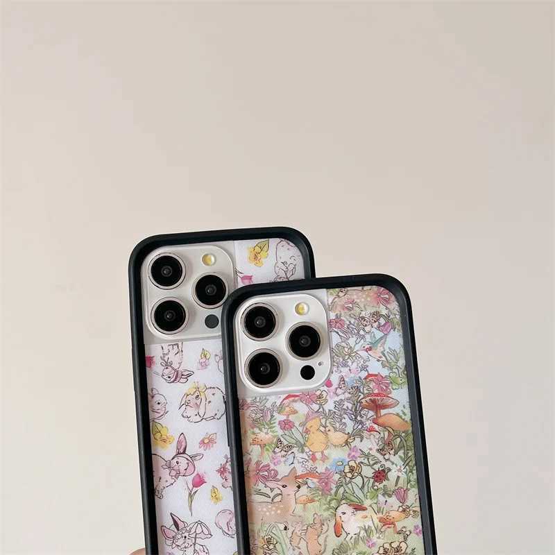 Cellphone Wildflower 3D Cartoon Cute Rabbit Girl Bow Pink High Heels Phone Case iPhone 15 14 12 16 Pro Max WF Soft Edge Hard Cover G241008