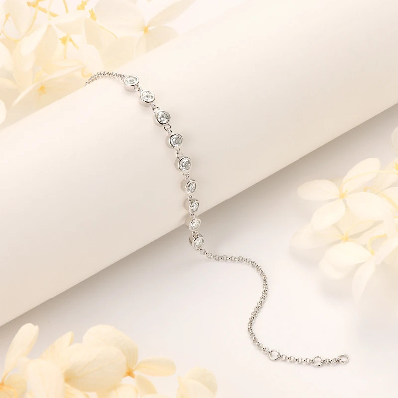IOGOU Charm Round All Mo Silica Diamond Bracelet 925 Pure Silver Original Womens Bracelet High Quality Exquisite Jewelry 240929