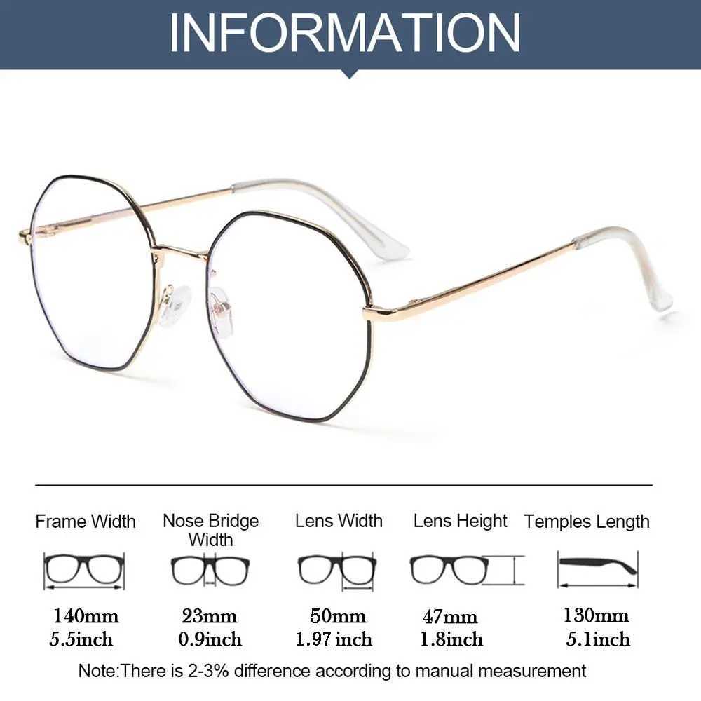 Vintage Anti Blue Light Glasses Frame Round Lens Myopia Optical Mirror Simple Metal Women Men Transparent Eyewear FramesX241008