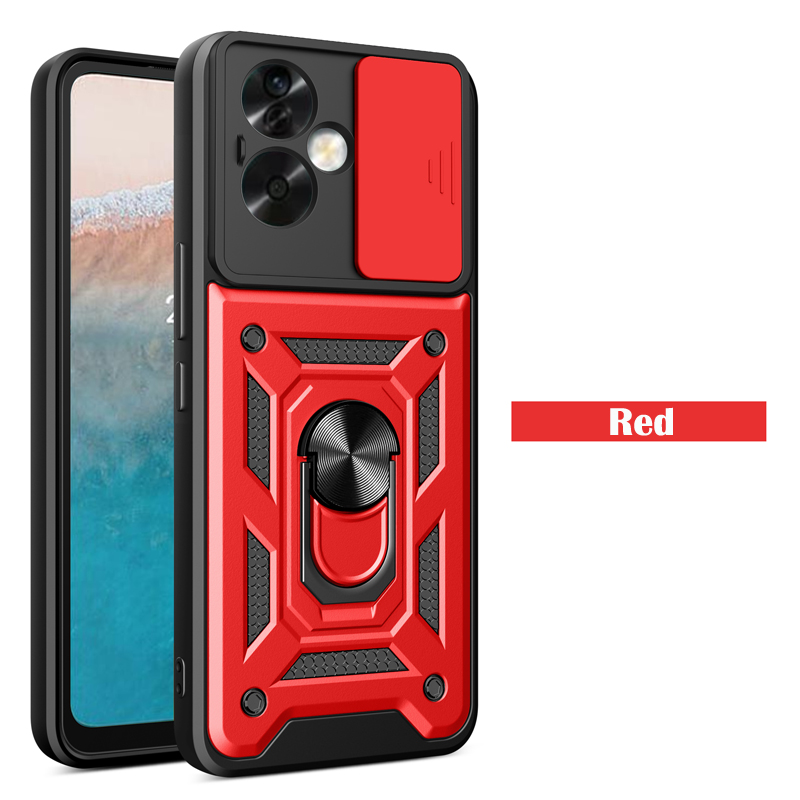 S26 Ultra Armor Rugged Case Ring Stand Push Pull Slide Lens Protection For Samsung S25 Edge S24 FE Plus A06 A16 A26 A36 A56 A07 A17 A27 A37 A57 M56 A1