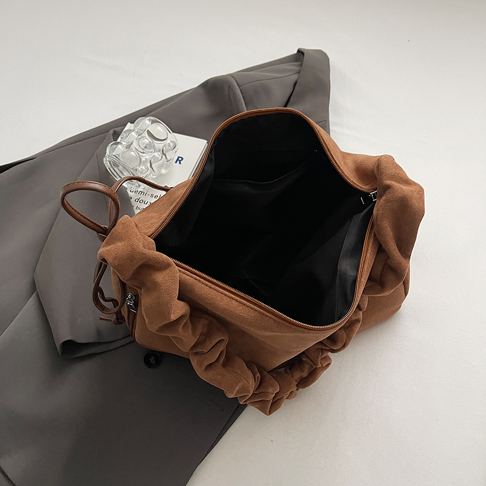 Faux Suede Shoulder Women 2024 Solid Bow Handbags Large Female Pillow Sweet Lady Packages Elegant Retro Sg Bags