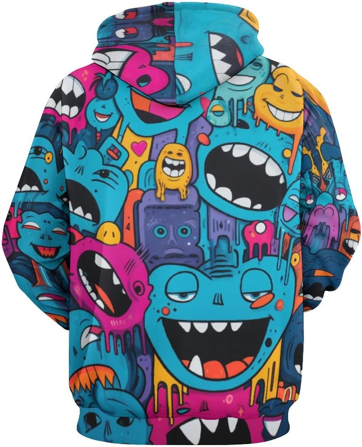 Hoodie for Mens Womens Unisex Funny Graffiti Hoodies Printed Hooded Hippy Cartoon Art Long Sleeve Sweatshirt Hoodies sweatshirt cool