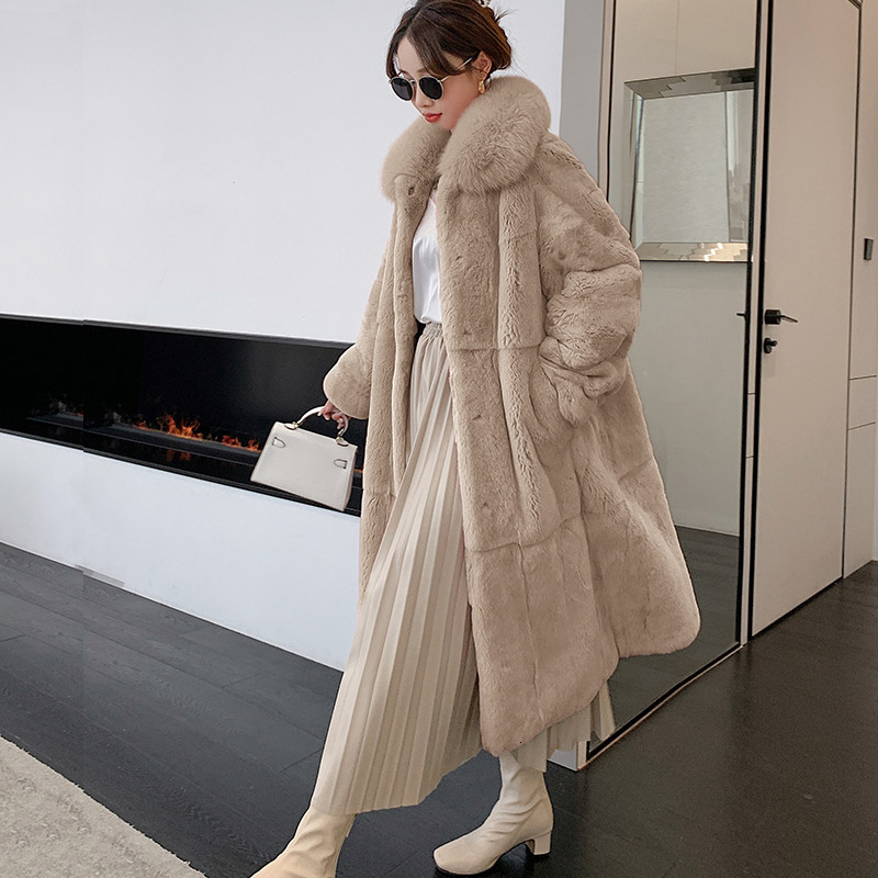 Big Collar Faux Fur Women Winter Lapel Long Plush Coat Dropped Sleeves Fashion Fluffy Jacket Teddy Female Overcoats 5Xl