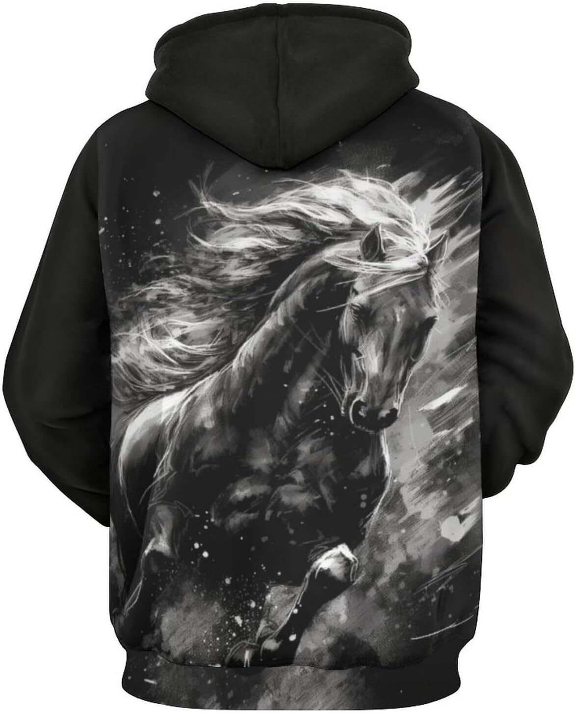 Hoodie for Mens Womens Mens Horse Hoodie 3D Art Retro Animal Horse Graphic Pullover Hoodies Graphic Hoodies sweatshirt Pullover Long Sleeve