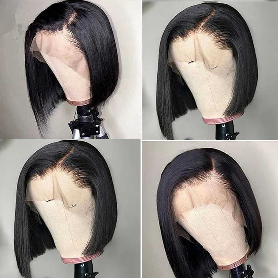 Bone Straight Bob Wig Lace Front Human Hair Wigs For Women Short Bob Wig side part Lace Frontal Wig Brazilian Human Hair 180%XJ241008