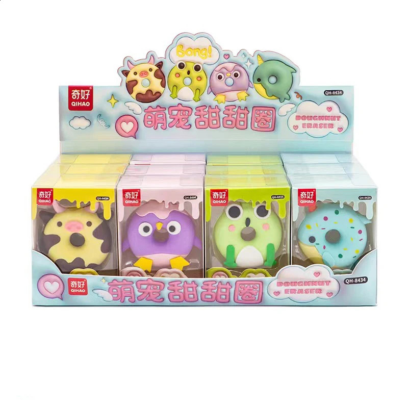 Cartoon donut shaped assembly eraser fun and easy to wipe student stationery 241008