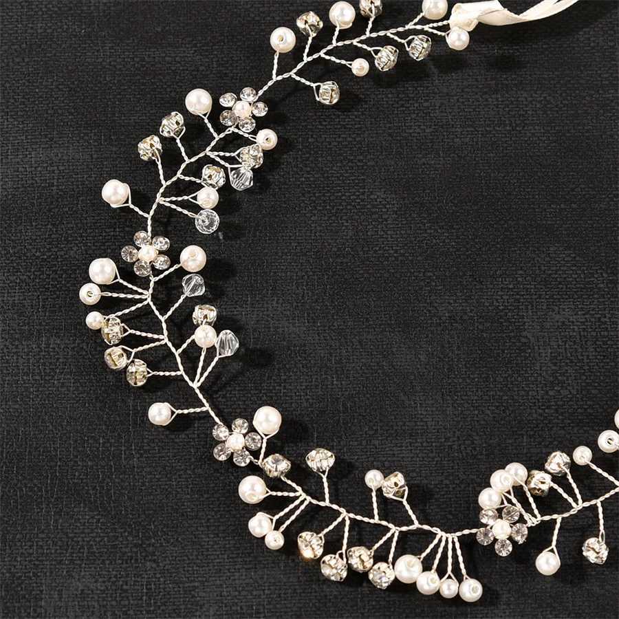 New Childrens Bridal Gold/Silver Colored Flower Ribbon Hair Headbands Womens Headwear Wedding Bridal Hair Jewelry Accessories W241007