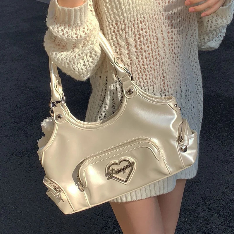 HAEX Fashion Handbag Womens Y2K Flickering PU Underwear Shoulders Bolso Mujer ner y New Shopping 241008