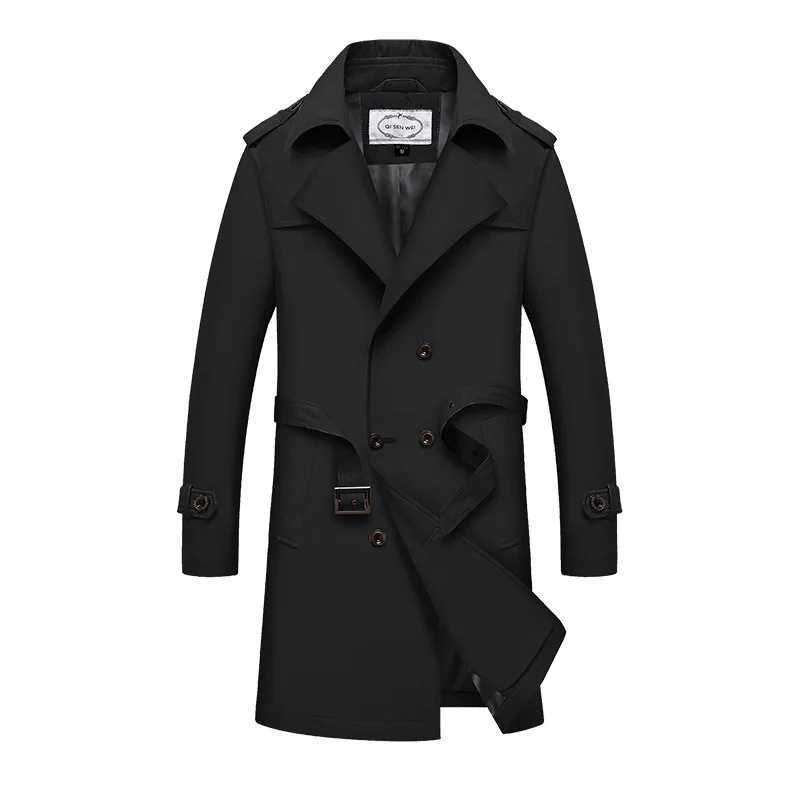 2023 new windproof jacket mens autumn and winter European version long velvet business casual jacket mens jacket luxury W241007