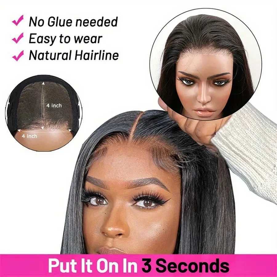 Straight 9x6 7x5 Glueless Lace Front Human Hair Wig Ready To Wear 6x4 5x5 Lace Closure Wig PrePlucked Transparent Wigs For WomenXJ241008