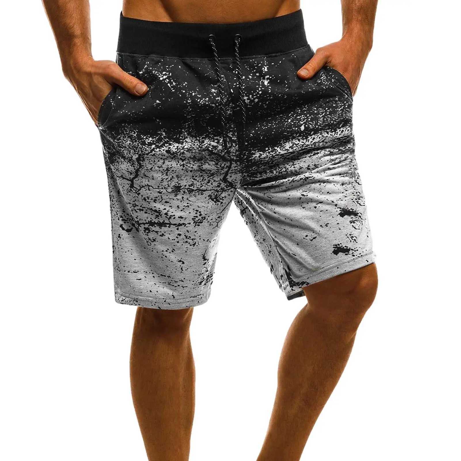 2022 mens casual shorts fashionable printed jogging shorts summer drawstring hip-hop ultra-thin exercise shorts plus sizeW240713