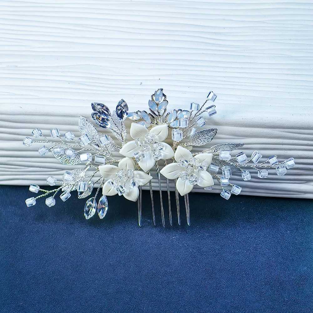 Wedding hair comb clip for bride crystal wedding hair accessories for bride and bridesmaids silver W241007