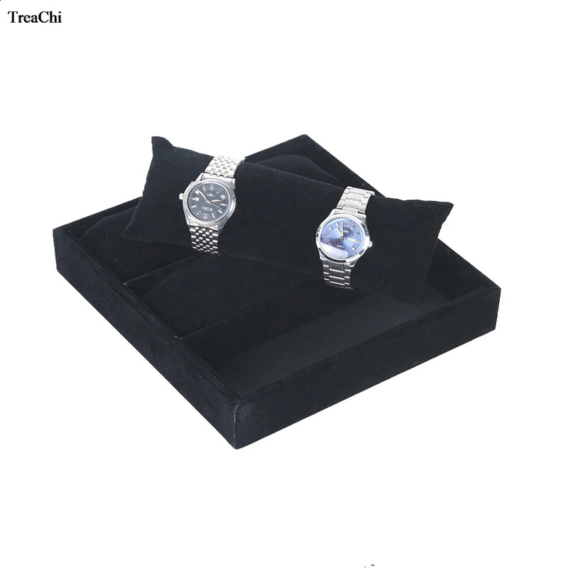 Velvet Watch Pillow Display Tray 3 Mesh Bracelet Jewelry Organizer Case Necklace Wrestling Watch Display Pad Tray Case 240924