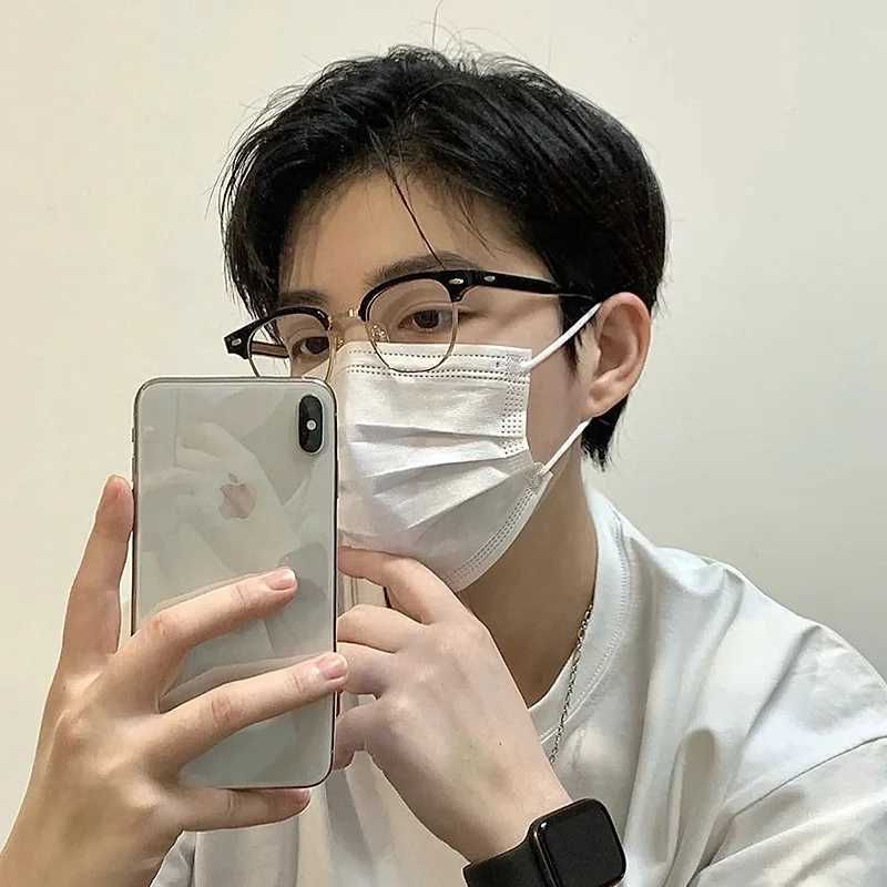 Men Retro Anti-blue Light Glasses Classic Vintage Half Frames Anti Blue Light Blocking Computer Eyeglasses For Women AccessoryX241008