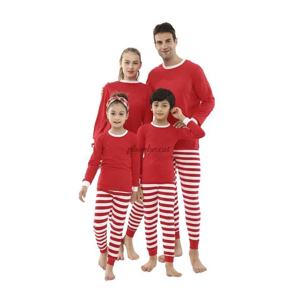 Baby Boy Clothes Christmas Family Matching Outfits Mother Kids Family Clothing Sets Red Full Sleeve Striped Pant Children PajamaXJ241008