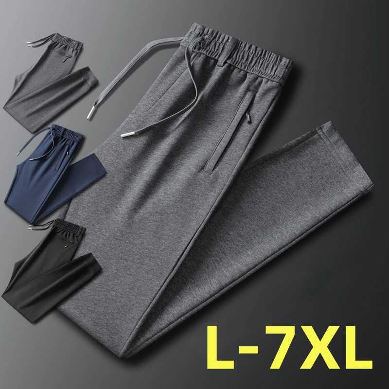 Large Size 7xl 6xl Sweatpants Men Cotton Solid Color Sports Casual Pants 2024 New Autumn Winter Loose Rib Bottom TrousersX241008