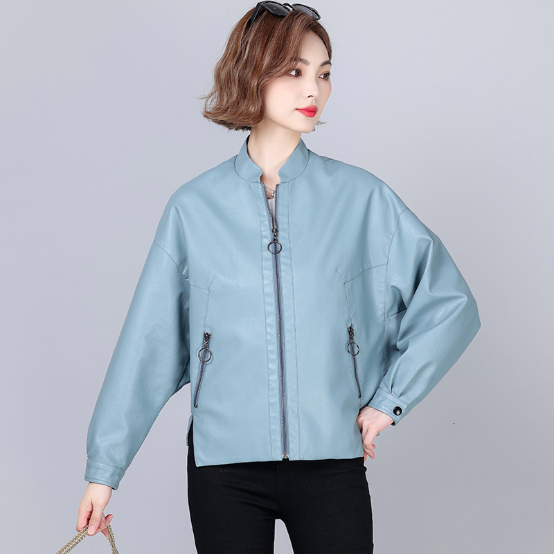 2023 Spring Genuine Leather Aviator Women Real O-Neck Womens Bomber Jacket Sheepskin Coat Long Sleeve New Outerwear 5Xl