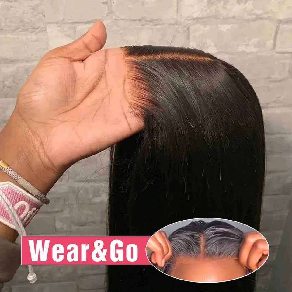 Straight Pre Cut Glueless Wig 100% Human Hair Ready To Wear And Go Pre Plucked HD Lace Wigs Real Human Hair For Women BrazilianXJ241008