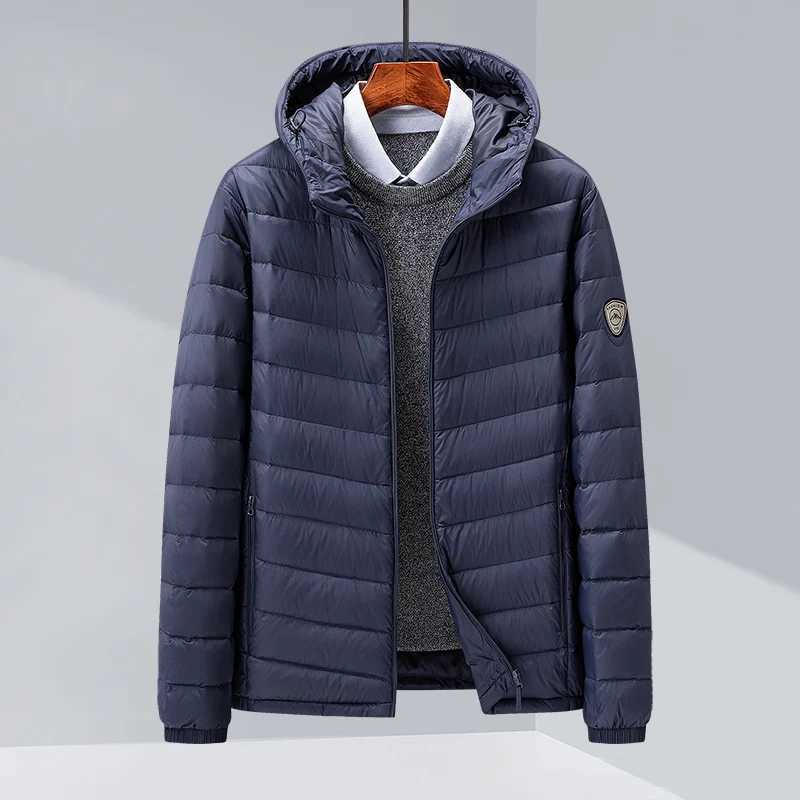 Mens Hooded Warm Puffer Jackets 2023 New Arrivals Winter 90% White Duck Down Ultra Lightweight Water Wind-Resistant Men CoatsXJ241008