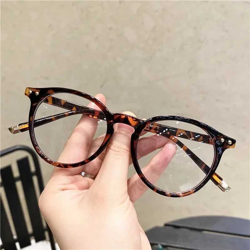 Unisex Fashion Vintage Round Glasses Women Men Anti Blue Light Eyeglasses FrameX241008