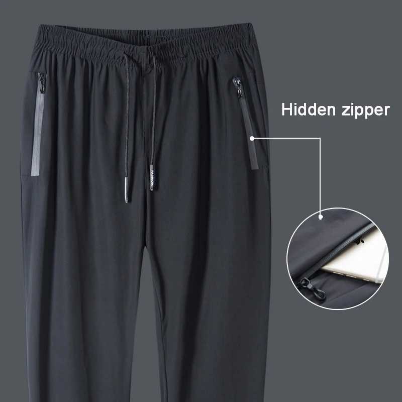 2022 Men Running Gym Pants with Zipper Sports Fitness Jogging Tights Gym Bodybuilding Sweatpants Sport Trousers Male Track PantsX241008