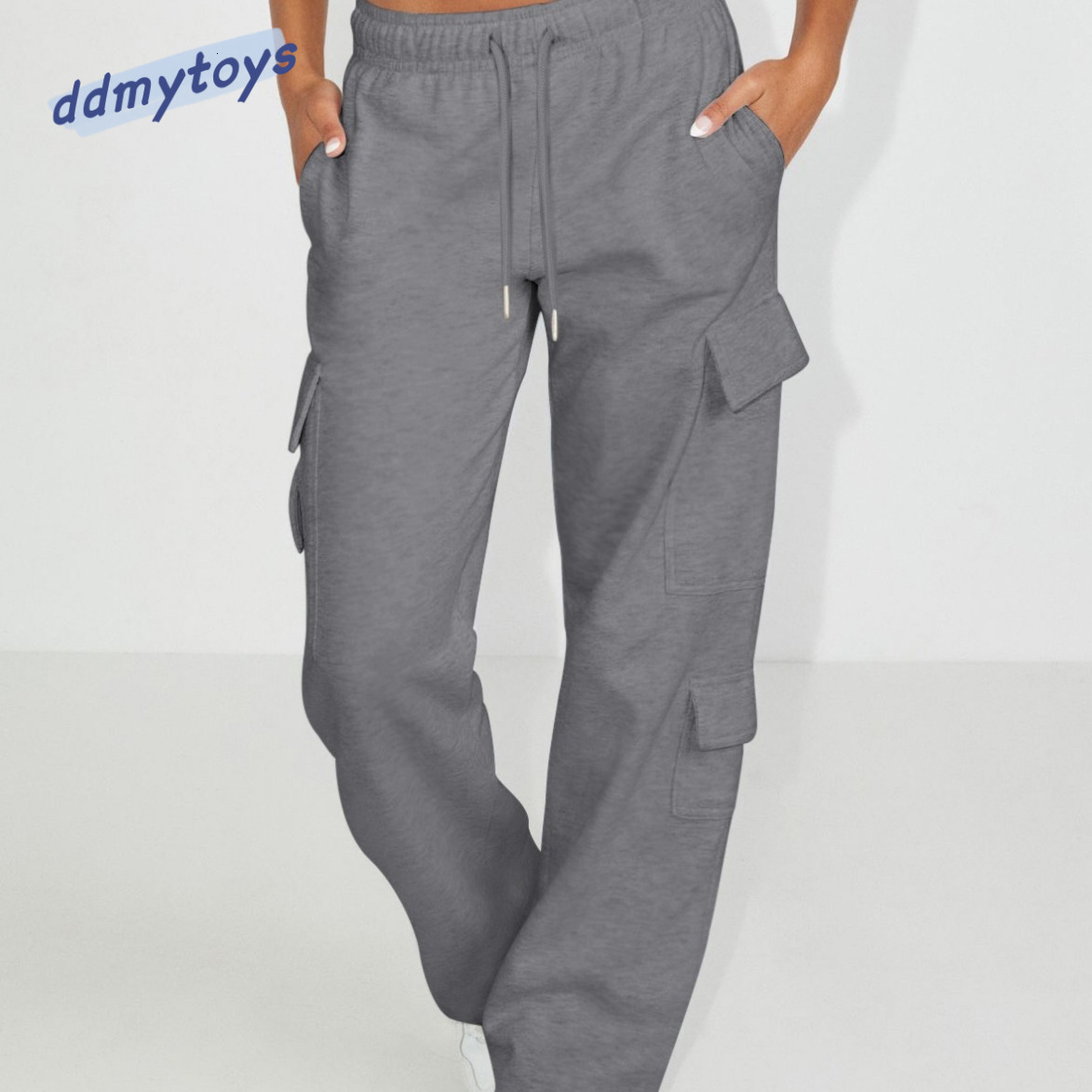 dongdumaoyi New long loose casual sports high waisted work pants slimming straight leg for women F1008#74