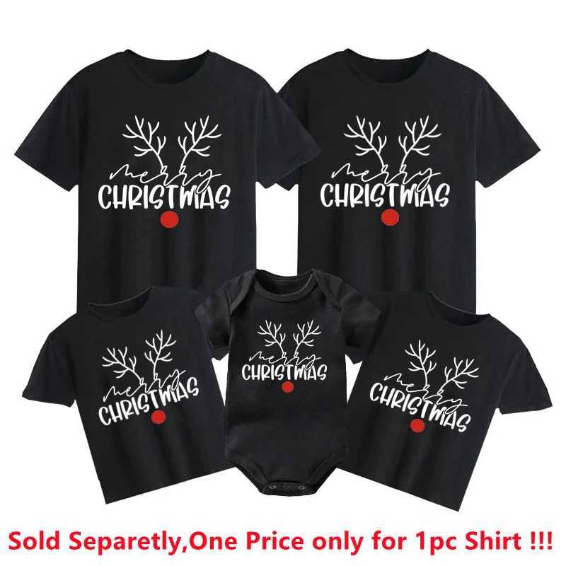 Merry Christmas Family Shirts Family Christmas T-shirts Dad Mom and Me T-shirts Family Matching Christmas Printed Clothing W241008