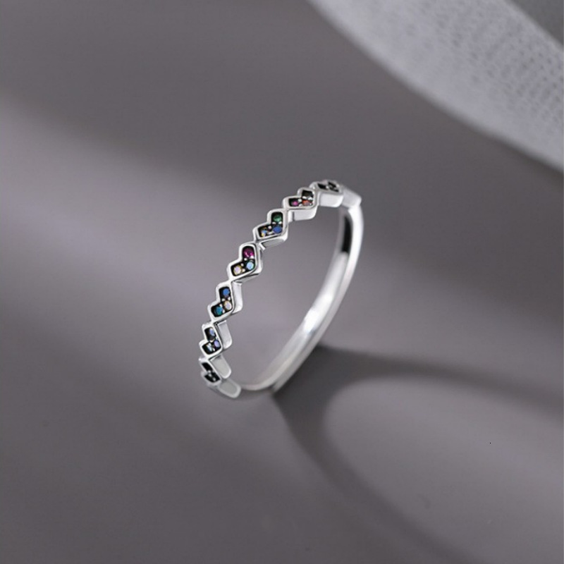 Love female index finger light luxury tail niche design, simple circle opening ring, 2024 model