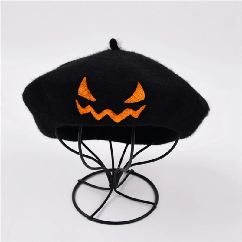 Embroidery Eye Halloween Party Unisex Beret Paint Hat Solid Color Spring/Summer Fashion Womens Hat Halloween Hat 241007