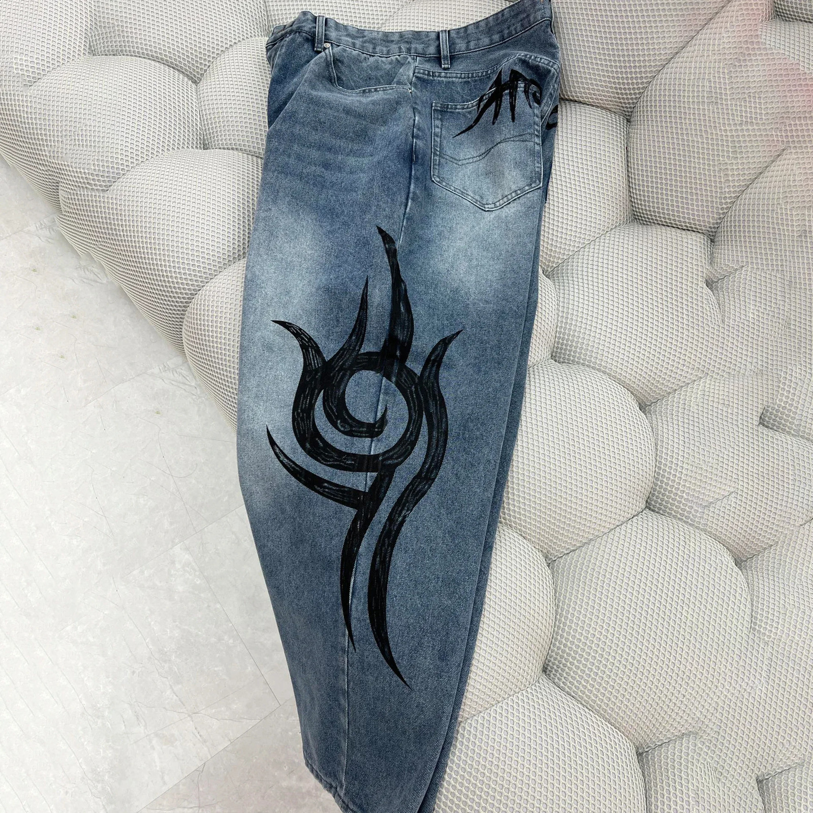 NIGO Mens SpringSummer Fashion Retro Graffiti Wash Trend Jeans Straight Wide Leg Pants Ngvp #nigo9124 240929