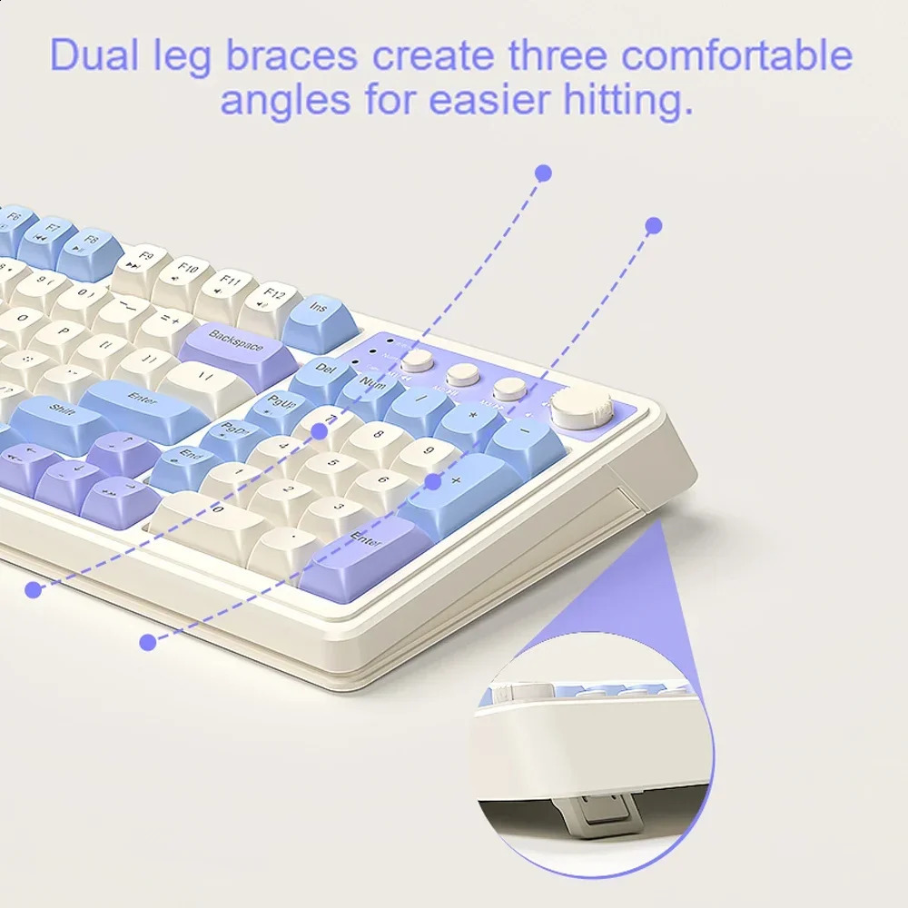 AULA S99 24G Wireless BluetoothWired Three Mode Gaming keyboard RGB ergonomic Office Typing Mute 99 Keys 240929