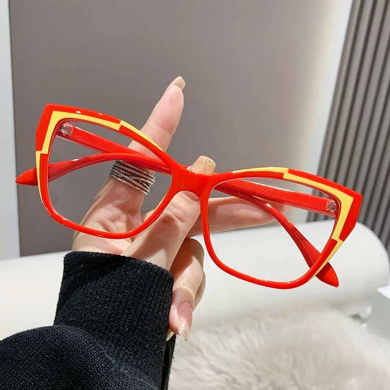 Women Retro Cat Eye Glasses Frame Trend Flat Light Glasses Women New Simple Fashionable Anti Blue Light Computer GlassesX241008