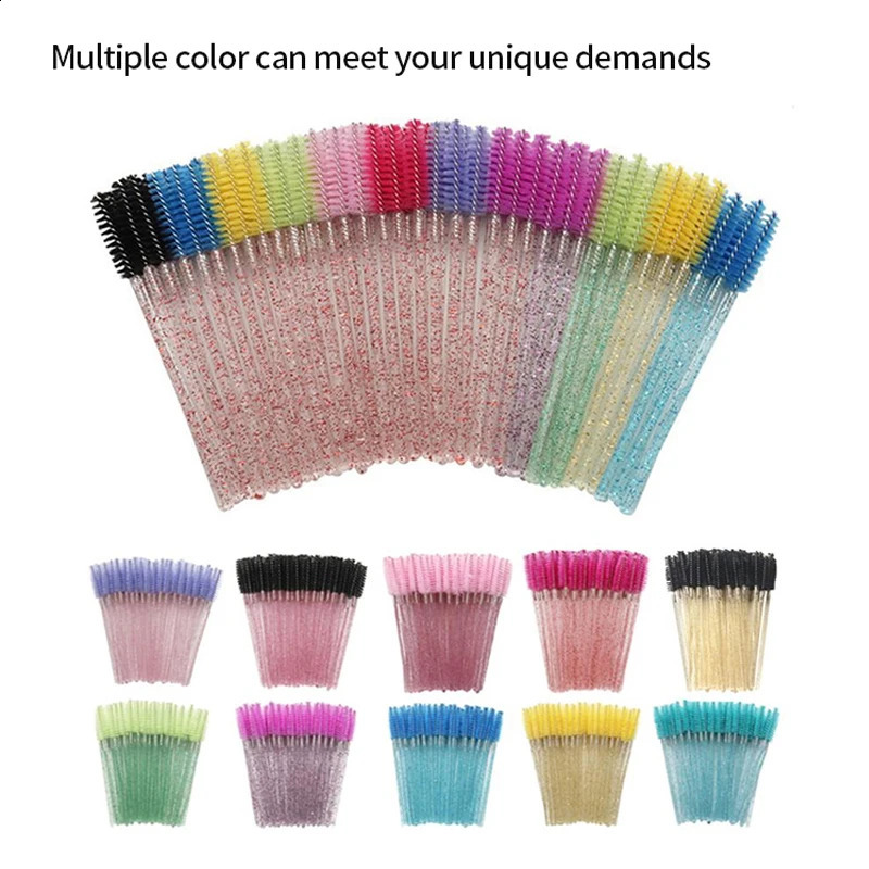 Wholesale eyelash extension crystal eyelash brush disposable eyelash brush and eyelash comb makeup brush 241008
