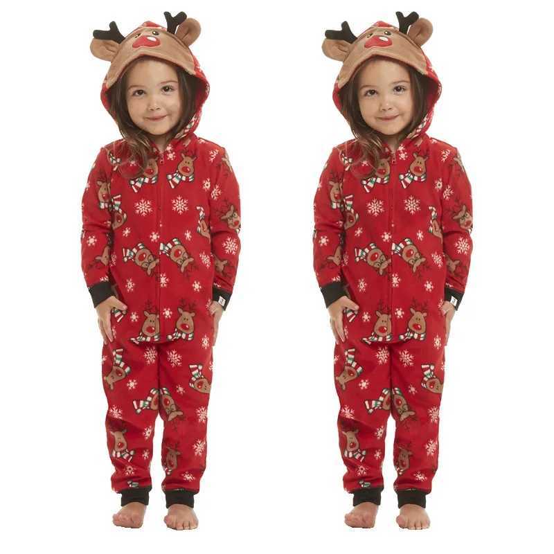 Christmas family matching one-piece pajamas father son mother daughter jumpsuit family clothing W241008