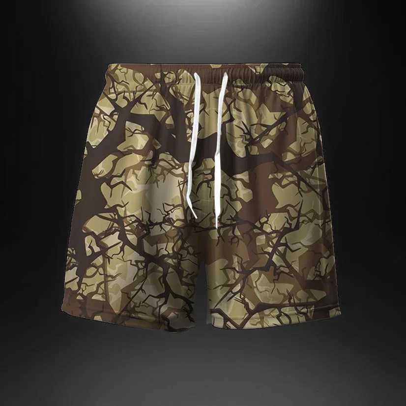 Summer new womens summer bag plus size fitness training fast dry jogging casual sports mesh camouflage shortsW240713