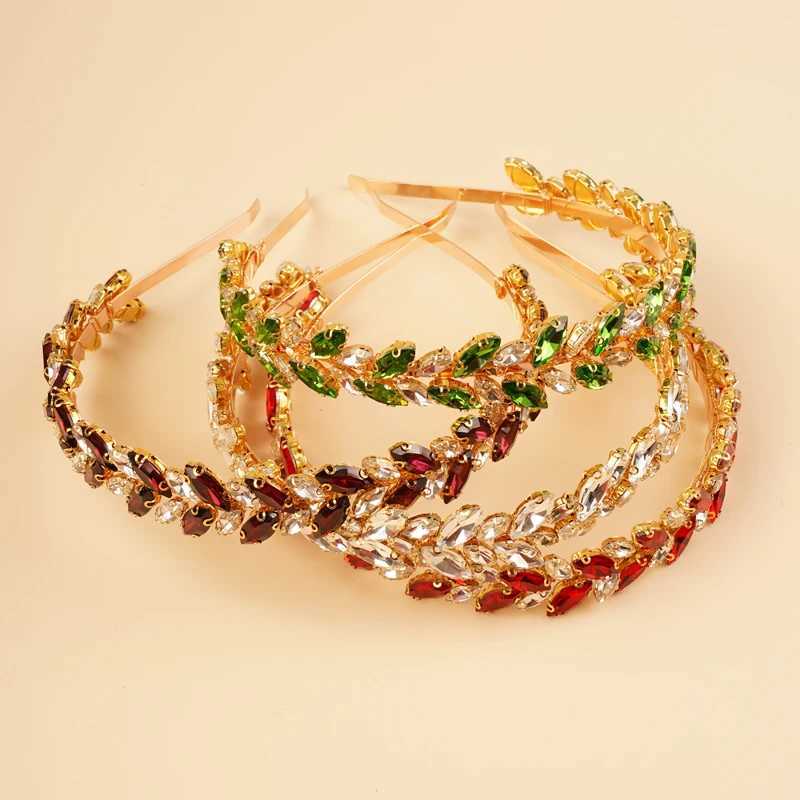 12 color bridal crystal wedding headband silver blue red bridal headpiece sparkling rhinestone hair accessories for women and girls W241007