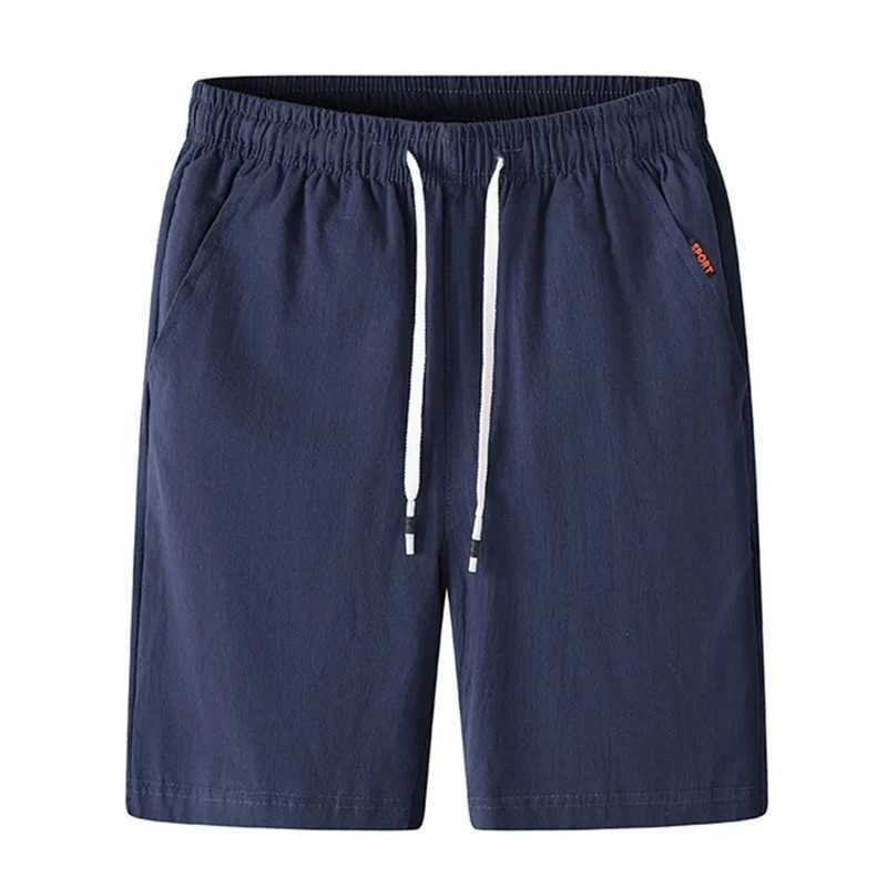 Summer linen shorts 2024 new mens casual shorts luggage fitness beach shorts mens breathable 100% pure cotton shortsW240713