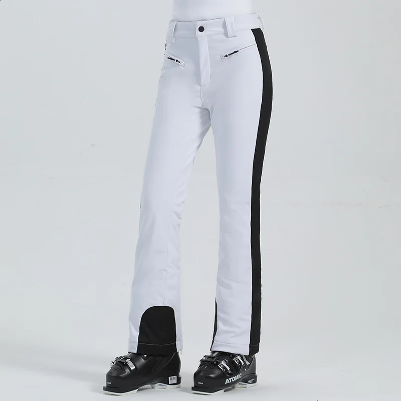 Winter Ski Pant Women Snowboard Trouser Thicken Warm Waterproof Windproof Elastic Zipper Outdoor Sport Wear Breathable Zipper 240930