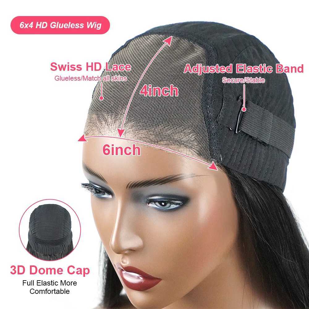Straight Pre Cut Glueless Wig 100% Human Hair Ready To Wear And Go Pre Plucked HD Lace Wigs Real Human Hair For Women BrazilianXJ241008