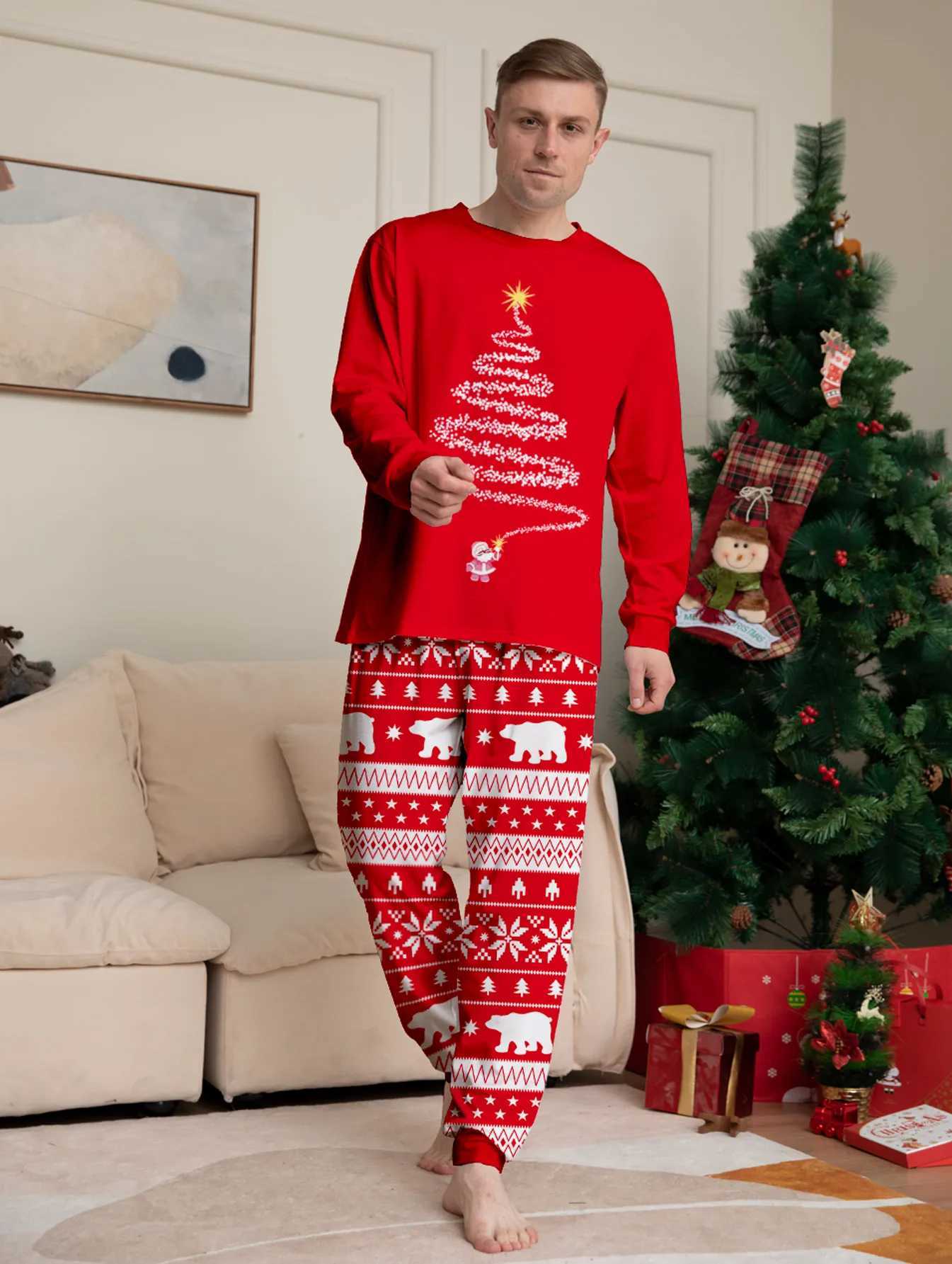 2024 Christmas Pajamas Baby Mom Child Daughter Mom Family Set Christmas Pajamas Long Sleeve Pajama Matching Set W241008