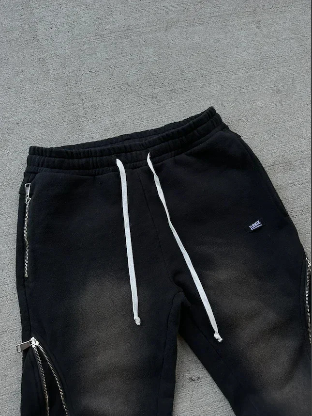 Y2K Retro Zipper Decorative Sports Pants Street Clothing Bag Casual Pants Harajuku Mens Hip Hop Running Pants 240930