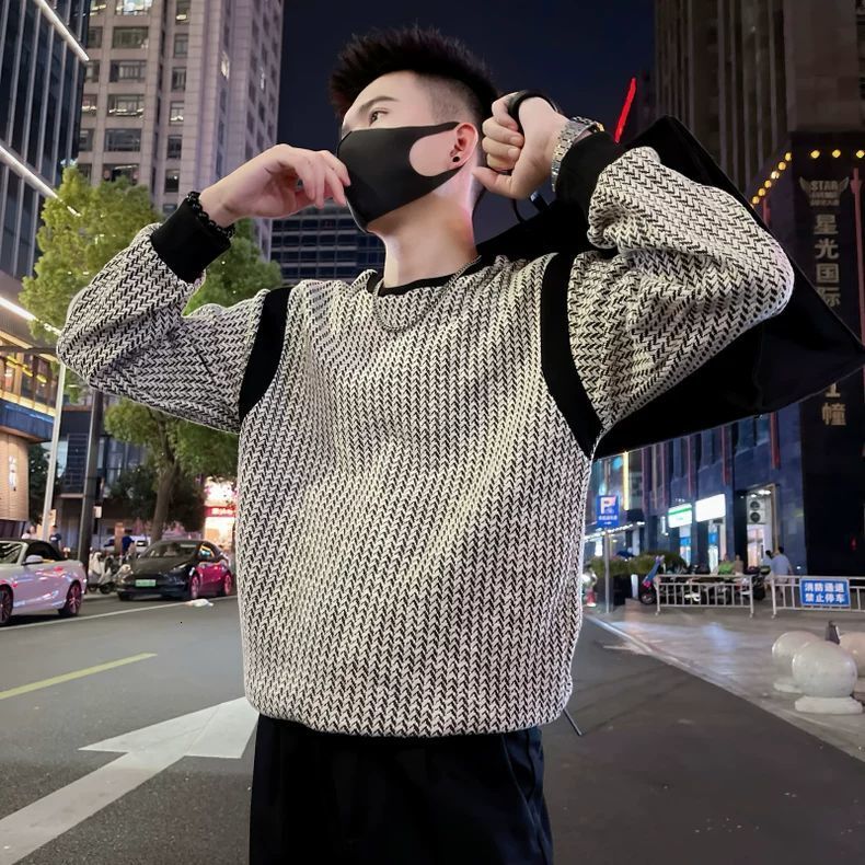 Sportswear fashion brand long sleeved T-shirt 2024 new designer winter wool top men's pullover