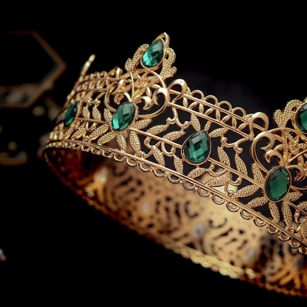 Round Wedding King Headwear Mens Rhinestone Royal Crown Hair Accessories Important Occasion Headwear Jewelry Accessories W241007